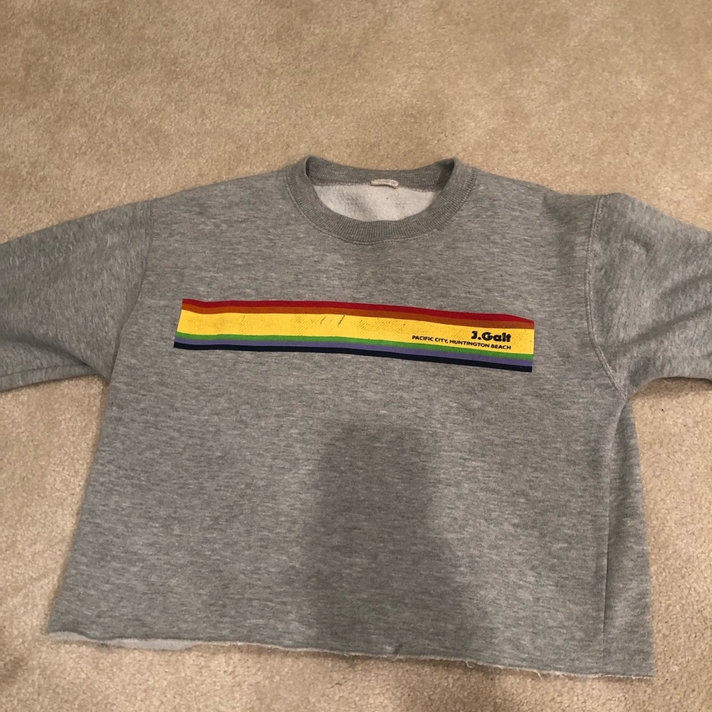 gray cropped brandy melville crewneck